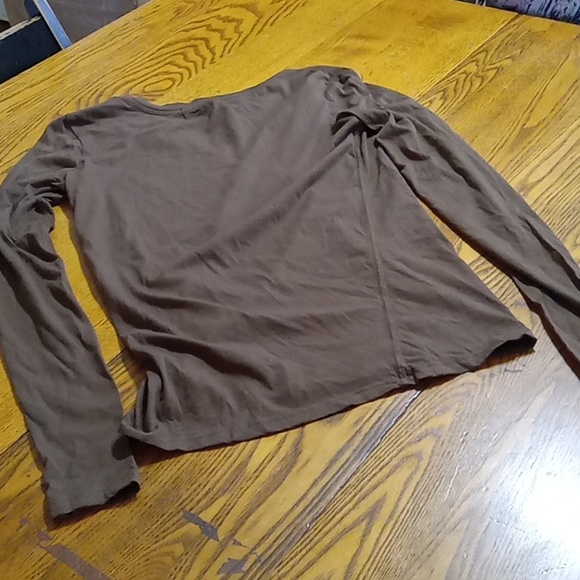 N:PHILANTHROPY Womens SMALL NEW BROWN Long Sleeve DISTRESSED Workout Exercise - Picture 2 of 8